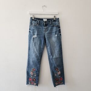 Celebrity Pink | Embroidered Floral Skinny Ankle Jeans